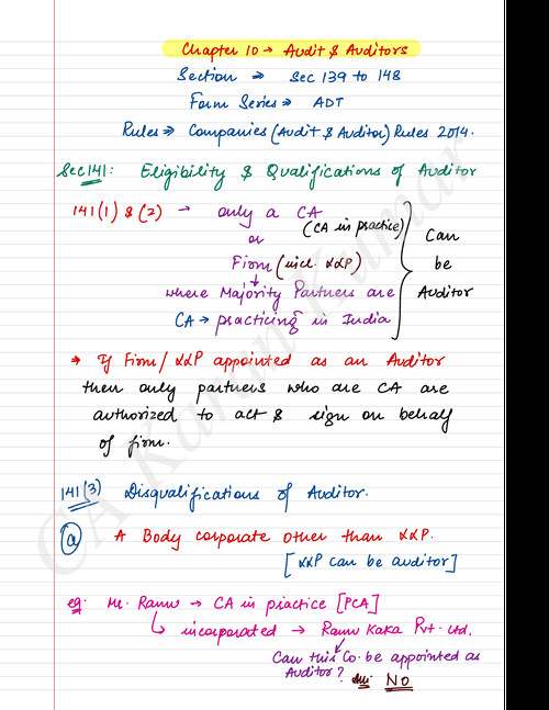 Audit and auditor ca inter law notes karan kumar sir. Bb vartual 