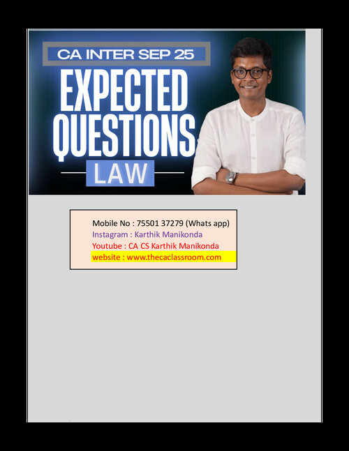 Corporate and Other Law Important Expected Questions 