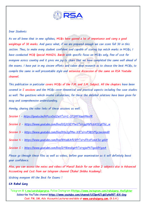 Fm sm 
mcq 
Ca rahul garg