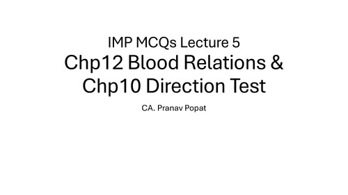 Imp MCQ of quantitative aptitude by pranav popat sir of ch 12&10