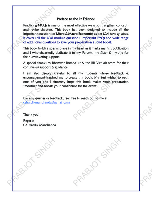 Business Economics Question Bank – Hardik Manchanda.