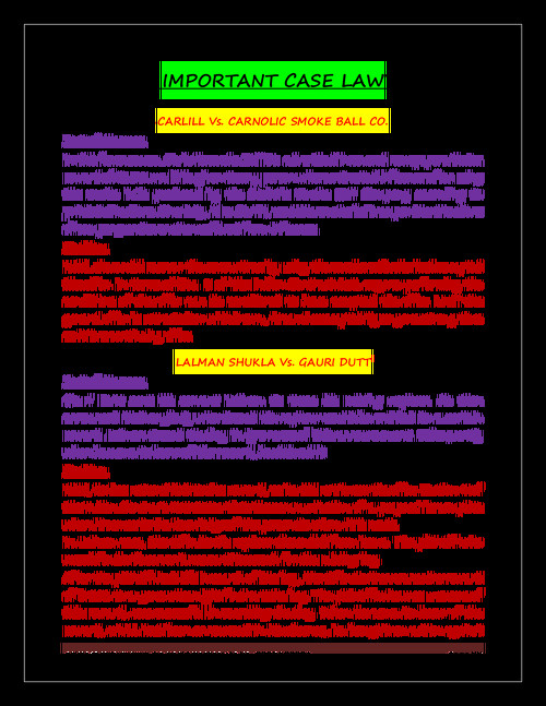 All important case study of Business Law