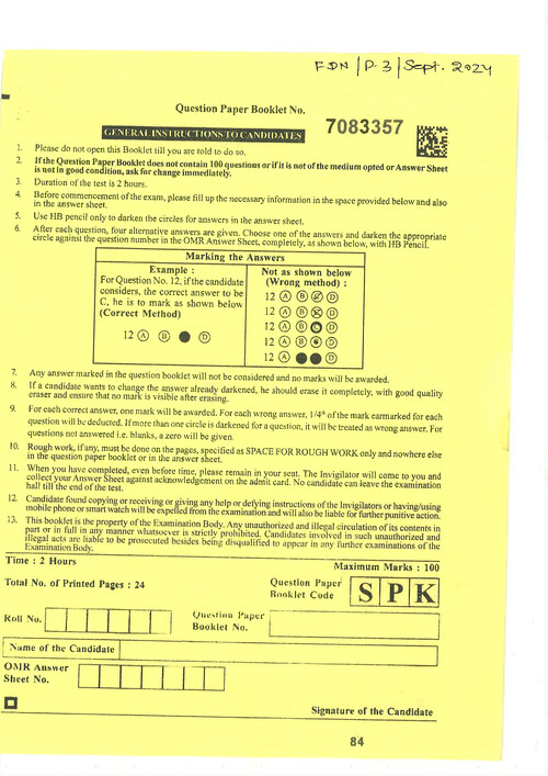 Quantitative Aptitude Sept 2024 Question paper 