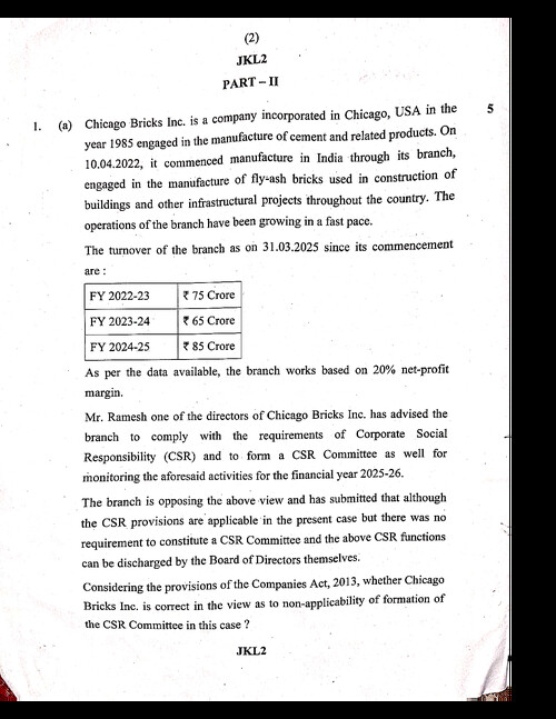Law descriptive question paper sep25