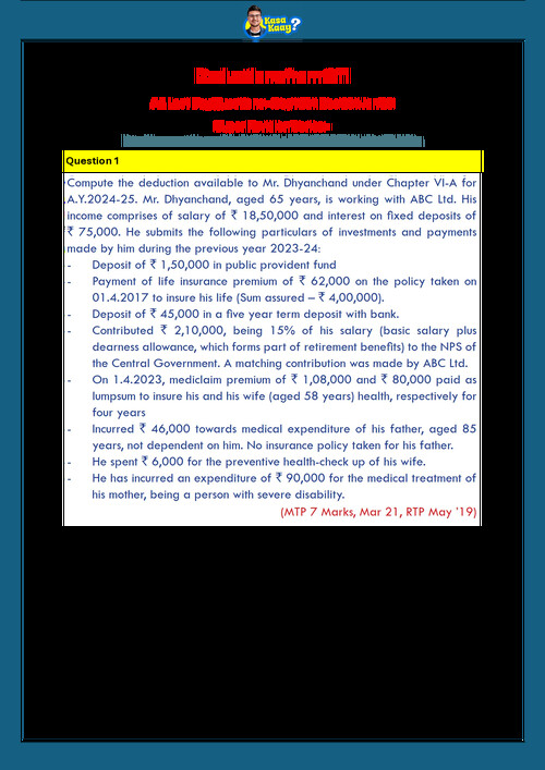 Deductions from GTI LDR Questions by CA Amit Mahajan Sir.