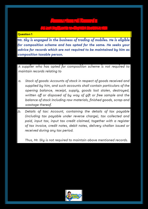 Accounts and Records LDR Questions by CA Amit Mahajan Sir.