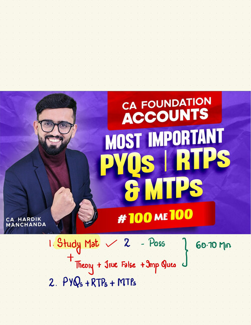 Important Pyqs,mtps,rtps questions by CA hardik manchanda sir✨