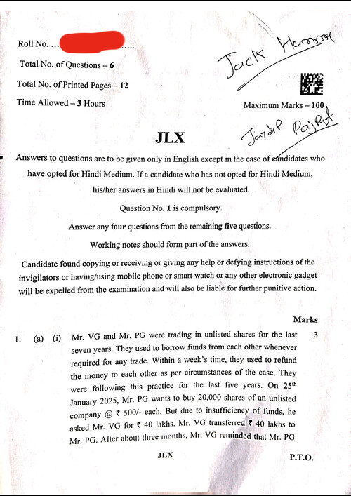 CA FOUNDATION SEPTEMBER 25 BUSINESS LAW QUESTION PAPER 