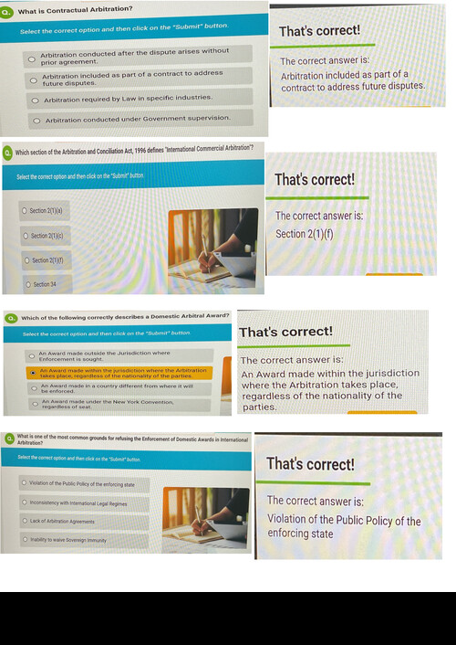MCQ for set c (Arbitration and conciliation act)
