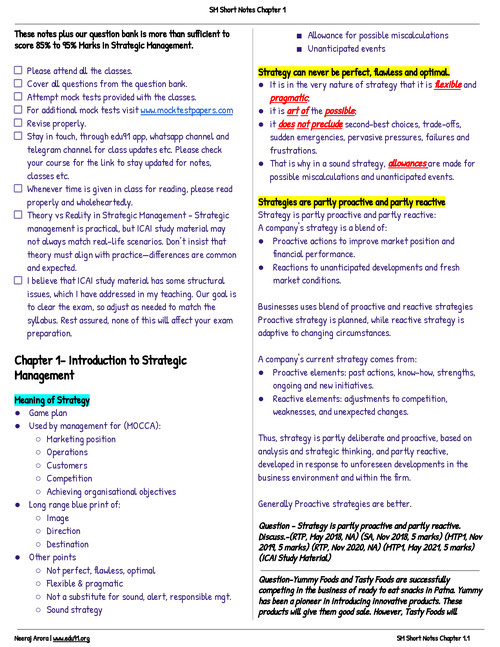 SM Chapter 1 Short notes