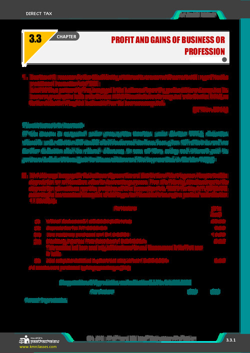 CA Inter - Income Tax : PGBP Question Bank