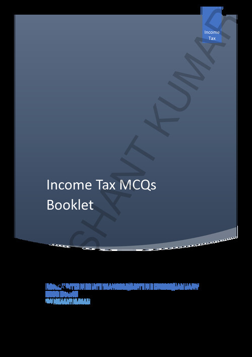 Mcq of income tax- very important 