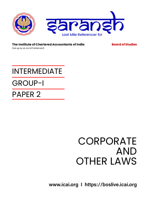 Corporate Law - ICAI SARANSH 
#Chart Book & Summary Material 
