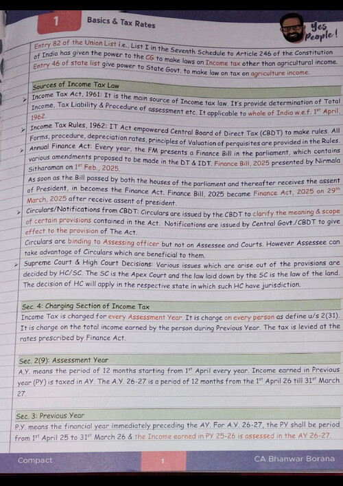 DT Basics & Tax Rates (BB Sir Compact) for May 26.