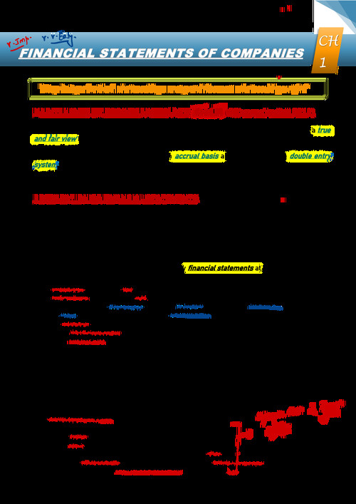 Accounting notes by CA Nitin I CH-Financial Statements Of Companies 