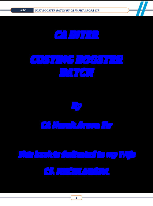 CA INTER Costing 