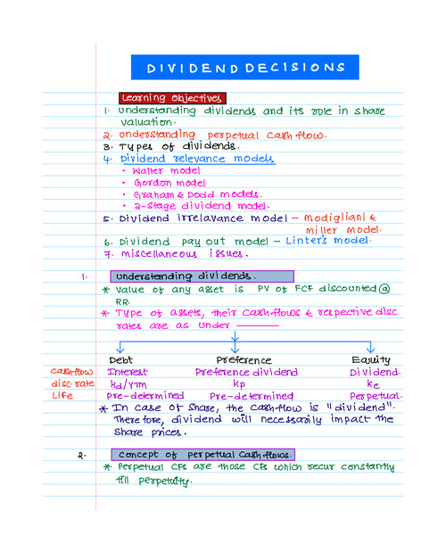 Dividend decision CA INTER

