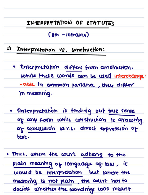 LAW HANDWRITTEN NOTES CA INTER