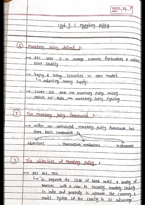 Ca foundation Economics Chapter 8 money market (unit 3) short notes