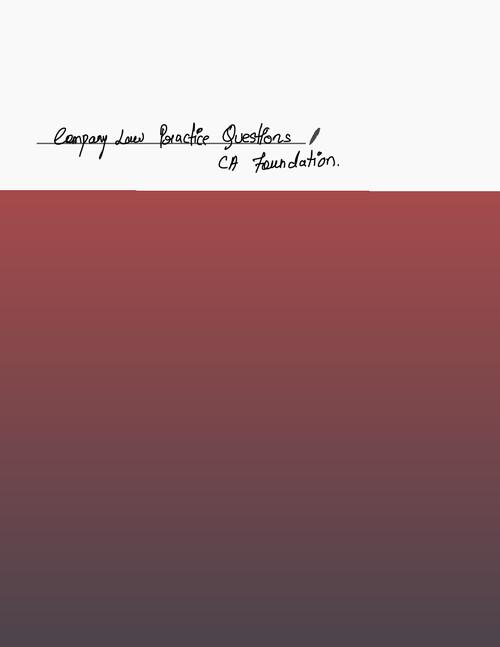 Company law practice questions IMP