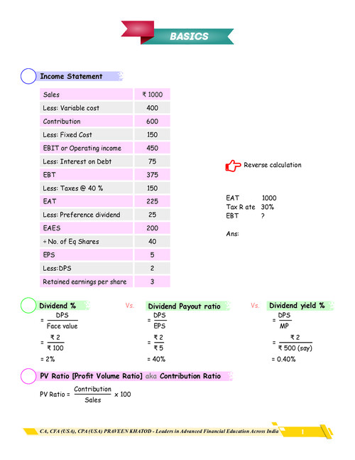 FM LAST DAY NOTES 
ALL FORMULAS AND FORMAT 