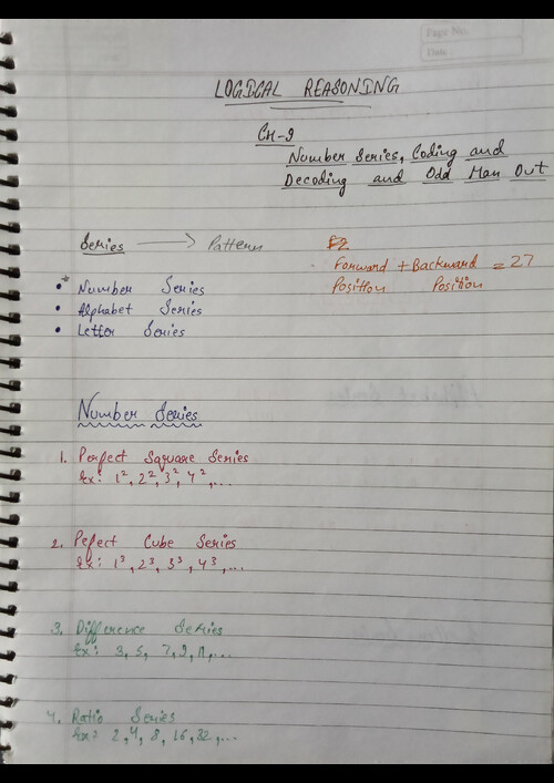 Handwritten notes of Logical Reasoning 