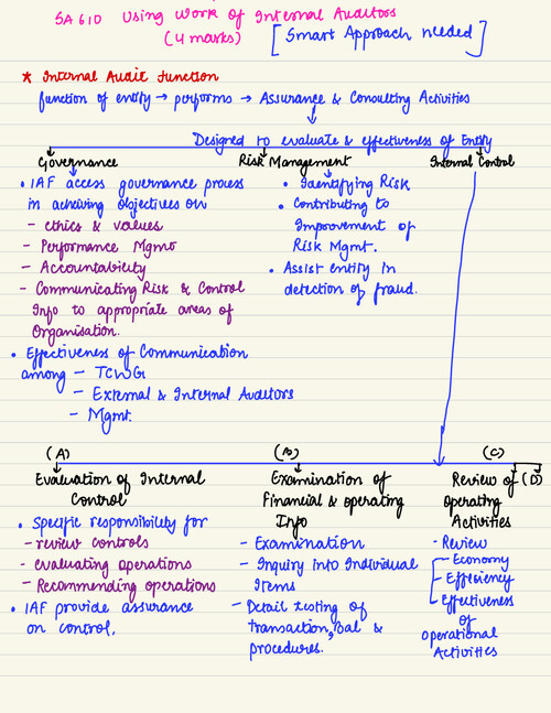 SA 610 audit handwritten notes for ca inter