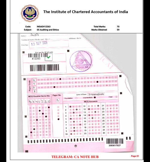 CA INTERMEDIATE
AIR HOLDER'S CERTIFIED COPIES
CERTIFIED COPIES OF AIR 1 — NEHA KHANWANI FOR SEPTEMBER, 2025
Paper 5 Audit 