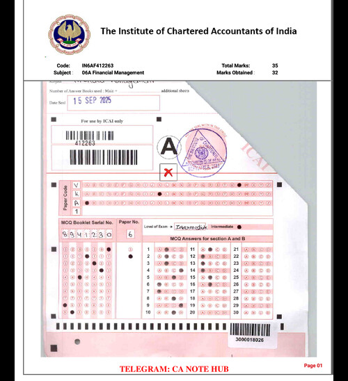 CA INTERMEDIATE
AIR HOLDER'S CERTIFIED COPIES
CERTIFIED COPIES OF AIR 1 — NEHA KHANWANI FOR SEPTEMBER, 2025
Paper 6A FM