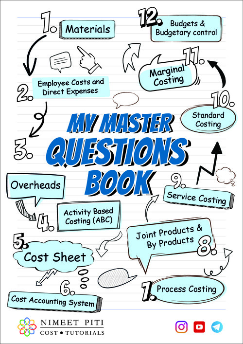 Costing Master Questions Book - CA Nimeet Piti 
Must do Questions for Exams !!