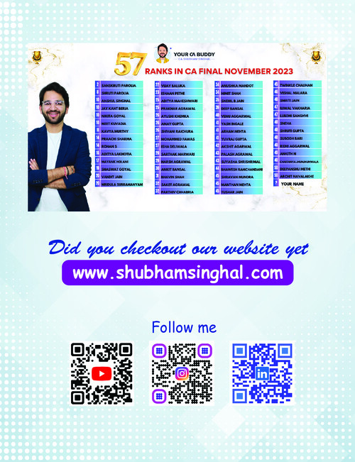 Rapid revision book 
Law shubham singhal 
Ca inter