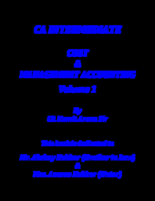 Costing Fastrack Volume 1 - Namit Arora
Best Questions Book