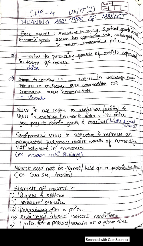 B. Economics - Chp 4 Unit I - Notes