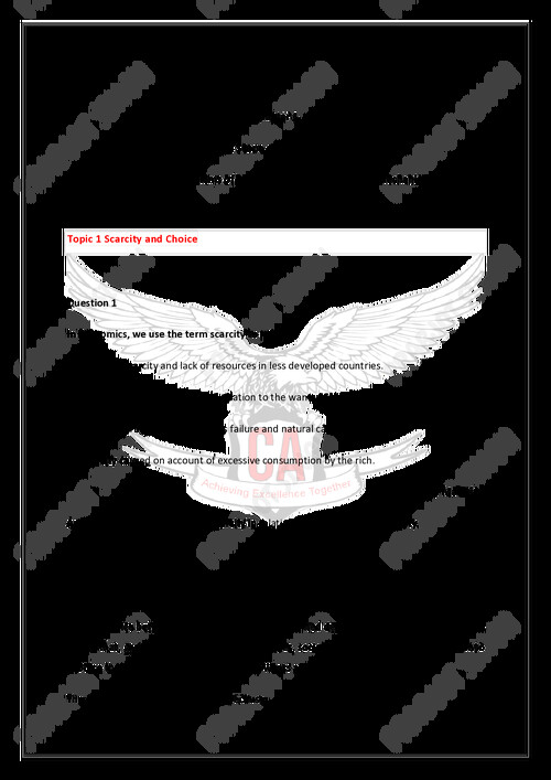 CA Test Series - Economics Question Bank