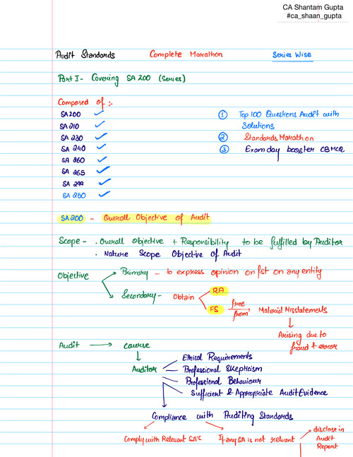 SA (standards on auditing) marathon