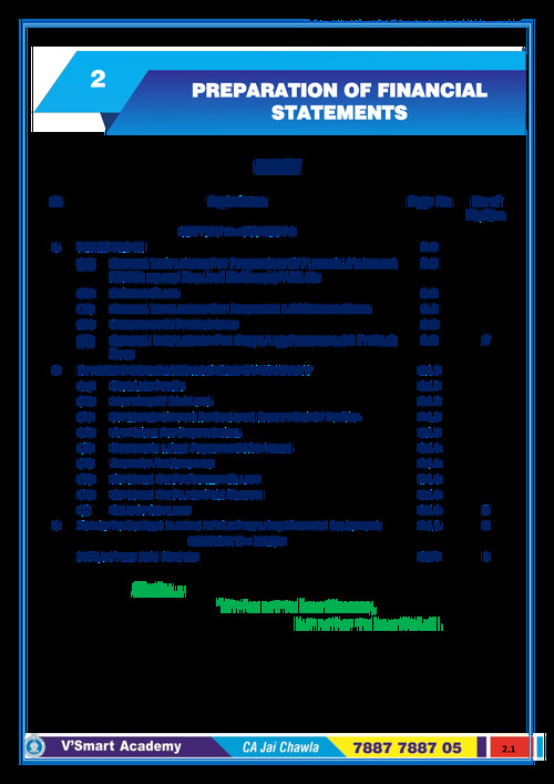 Prepration of FS by jai chawla NOTES