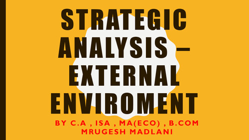 Strategic Analysis ( External Environment ) Notes - CA Mrugesh Madlani 
Chart Book & Revision Notes 
