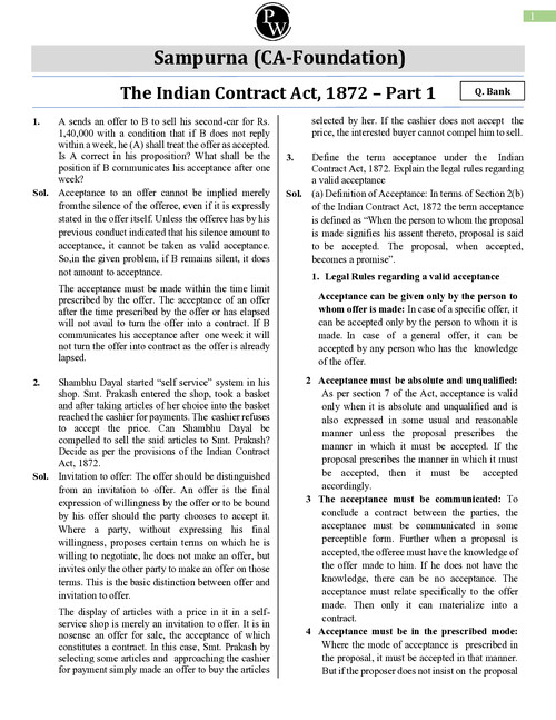 Full Question Bank  - Business Laws - PW Sampurna
#MUSTDO