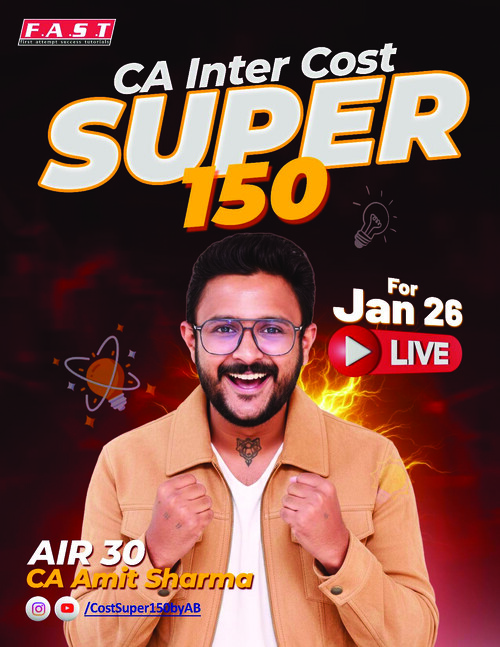 Cost Super 150 Question for Jan 26 by CA Amit Sharma Sir.