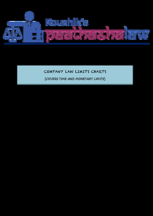 Corporate Law Limits Chart - CA  Koushik Mukesh Sir 
Last Minute Revision Notes
