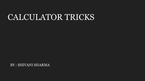 CA FOUNDATION CALCULATOR TRICKS 