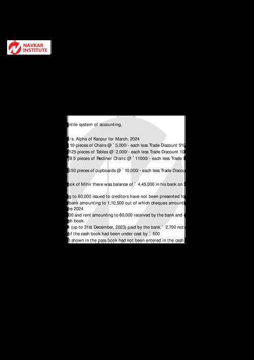 Accounts practice paper 