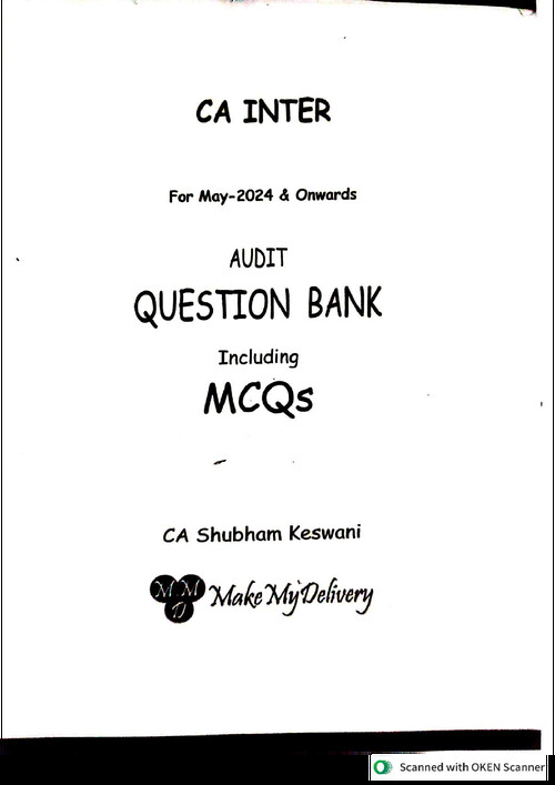 Audit full course questions bank topic wise by shubham keshvani sir