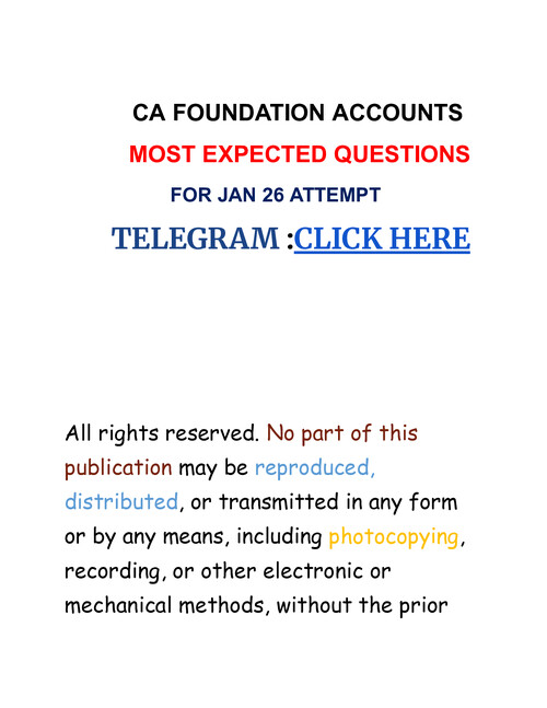 Most Expected Questions - Accounting Jan 2026