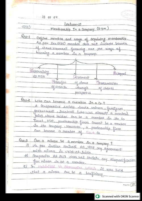 Incorporation Handwritten Notes - CA Abhishek Bansal 
Detailed Revision & Summary Notes !