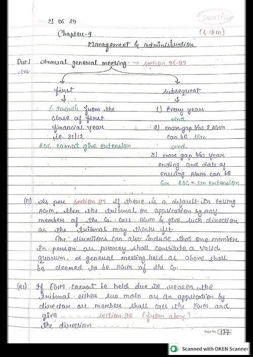 Management & Administration Handwritten Notes - CA Abhishek Bansal 
Best Revision & Summary Notes !