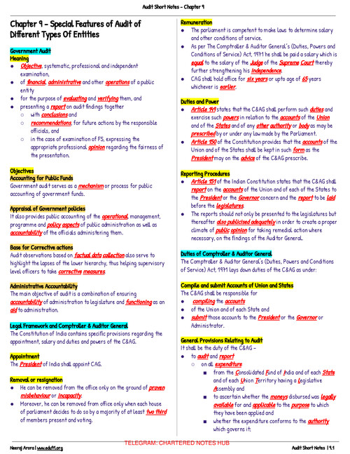 Audit Chp 9 Short notes by Neeraj Arora.