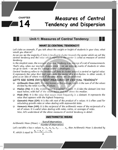 Pw measures of central tendency and dispersion detailed notes