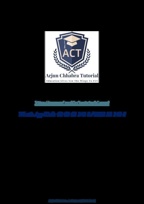 CA Foundation -Wisdom session notes and important questions by Arjun Chhabra sir 