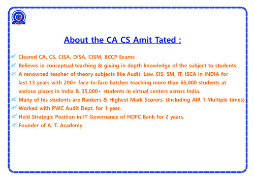 Audit chart book by CA CS Amit Tated 